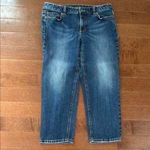 Ann Taylor Relaxed Blue Jeans with Mid-Calf Length